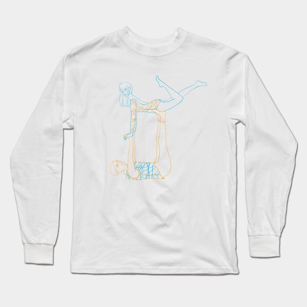 Yoga pose. Long Sleeve T-Shirt by SharandinaArt